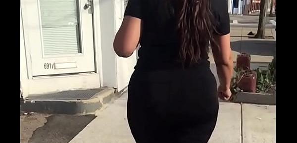  vouyer big booty thick Hispanic girl In see threw leggings